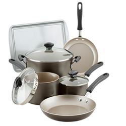 Batería De Cocina Farberware 22293 Antiadherente 15 Piezas Gris Pewter