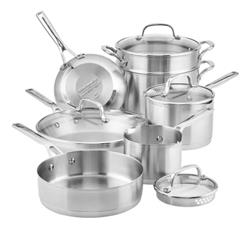 Batería De Cocina Kitchenaid 71001 11 Piezas Acero Inox Plateado