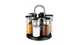 Especiero Giratorio X6 Frascos Acero Inox Axen Kc Ax86601 Transparente