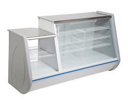 Heladera Vitrina Mostrador Exhibidora 1,90mts Lateral Curvo Gris 0.25 Hp
