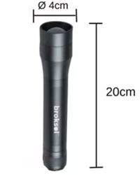 Linterna Led Tactica Broksol Luz Blanca 600lm Camping Lin-03 Blanco Negro