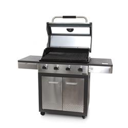 Parrilla A Gas Bram Metal 4 Quemadores Tapa Visor 2 Mesadas