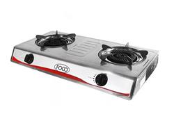 Anafe Industrial Foco 2 H Con Encendido Acero Inox Plateado