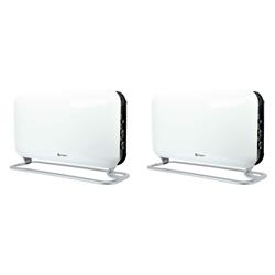 SET X 2 PANEL CALEFACTOR CONVECTOR ANALOGICO BLANCO ELECTRICO 2000W BORGEN BORCON2000BF
