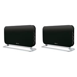 SET X 2 PANEL CALEFACTOR CONVECTOR ANALOGICO NEGRO ELECTRICO 2000W BORGEN BORCON2000NF