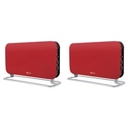 SET X 2 PANEL CALEFACTOR CONVECTOR ANALOGICO ROJO ELECTRICO 2000W BORGEN BORCON2000RF