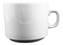 Set 10 Taza De Té 180 Ml Tsuji Linea Recta Porcelana Segunda Blanco Ala Angosta