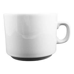 Set 6 Taza De Té 180 Ml Tsuji Linea Recta Porcelana Segunda Blanco Ala Angosta