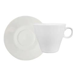 Set 4 Tazas Cafe Ala Ancha Segunda + Platos Cafe Tsuji 1600 Blanco Taza Cafe
