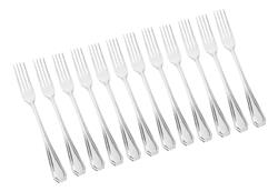 Set X 12 Tenedor Postre Otten Ambar Acero Inoxidable Plateado