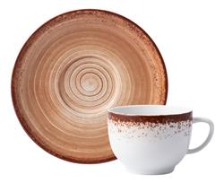 Set Taza De Té + Plato Porcelana Schmidt Linea Esfera Color