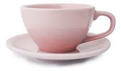 TAZA CON PLATO OVAL 300ML ROSA DNA 28187GER015