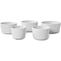 Set X 5 Cazuelas Dip Pote Apilable Porcelana Germer Dunas Blanco