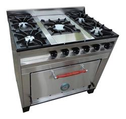 Cocina Industrial Eg 5h 94 Cm Acero Inox Pizzero Fundicion Plateado