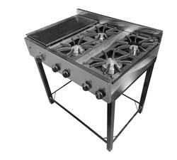Anafe Industrial Eg 4 Hornallas Plancha 93 Cm Fundición
