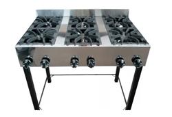 Anafe Industrial Eg 6 Hornallas 93 Cm Fundicion Acero Inox Gris