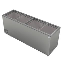 Conservadora De Helados Fam 30 Baldes Ac. Inox Tapa Cristal Plateado