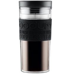 Jarro Mug Cierre Hermetico Doble Pared 450 Ml Bodum Color Negro Mug Cierre Doble