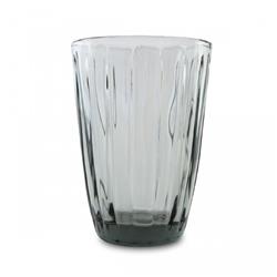 Set De 6 Vasos De Vidrio Prensado Labrado Verona Color Dark Grey