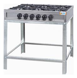 Anafe Industrial Danda 6 Hornallas Con Base Acero Inoxidable Plateado