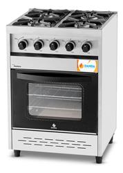 Cocina Industrial Danda Modena 4 Hornallas 60 Cm Pta Visor Plateado