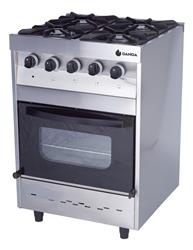 Cocina Industrial 4 Hornallas Puerta Visor 60cm Danda Siena Gris