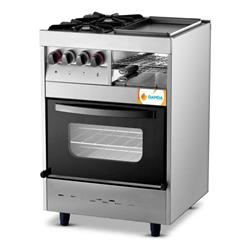 Cocina Industrial 2h Multiple Plancha Carlitero C601v Vidrio Plateado
