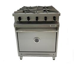 Cocina Industrial Brafh 4 Hornallas 70 Cm Acero Inox Horno Acero