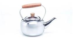 Pava Acero Inoxidable Guadix 2,5 Litros Pico Curvo Madera