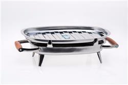 Brasero De Mesa Acero Inoxidable Guadix Asas Madera Pack X2