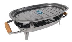 Brasero De Mesa Acero Inoxidable Guadix Asas Madera Parrilla