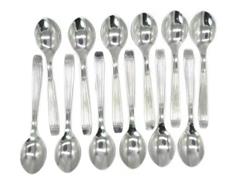 Cuchara Mesa Guadix Bariloche Rayado Acero Inox Pack X 12 Plateado