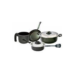 Bateria De Cocina 7 Piezas Guadix Teflon Set Olla Cacerola Color Negro