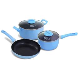 Bateria Cocina Set 5 Piezas Soft Urbano Guadix Tapa Vidrio