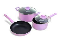 Bateria Cocina Set 5 Piezas Soft Urbano Guadix Tapa Vidrio