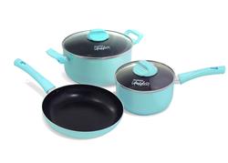Bateria Cocina Set 5 Piezas Soft Urbano Guadix Tapa Vidrio
