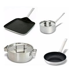 Bateria De Cocina 6 Pz Guadix Scandinavian Teflon Cacerola Plateado