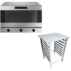 Horno Convector Eléctrico Smeg 60x40 Cm Con Base Desarmable Plateado