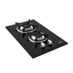 Anafe Tst A Gas Spezia 2 Hornallas Vidriado Negro Valvula Negro