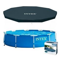 Cobertor Para Pileta 457cm Lona Estructural Circular Intex Azul