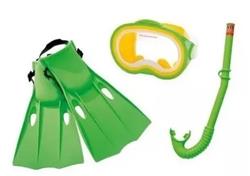 Mascara De Buceo Intex Con Snorkel Y Patas De Rana Pvc