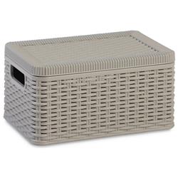 Caja Plastica Organizadora Ratan 9 Lts Con Tapa Dea Home Mm Color Gris Decora