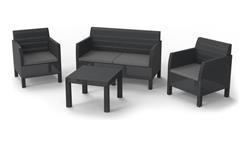 Juego De Sillones Toomax Matilde Set P/jardin/balcon 4 Pzs Gris Oscuro