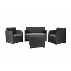 Juego Sillones Exterior Toomax 551 Artemide 4 Piezas Rattan Negro