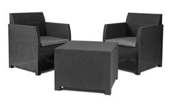 Juego De Sillones Toomax Artemide Set P/jardin/balcon 3 Pzs Estructura Gris Oscuro