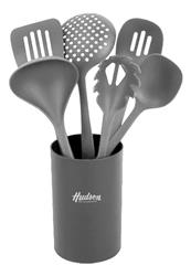 Set Utensilios X6 Nylon Hudson Holder Plastico Ut103g Gris