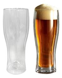 Vaso Doble Pared Vidrio Cervecero 420ml Hudson Dwg07 Transparente