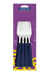 Set X12 Tenedor Mesa New Kolor Azul Tramontina Plastico