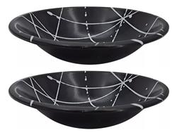 Set X2 Bowls Enlozado Vintage Mediano Ensaladera Lozafer Negro