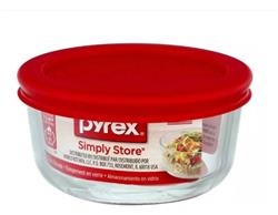 Contenedor Redondo 470cc Simply Store Pyrex Con Tapa Roja